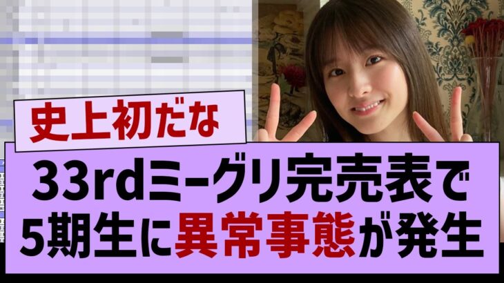 33rdシングル3次完売表、衝撃の結果に！【乃木坂46・乃木坂配信中】