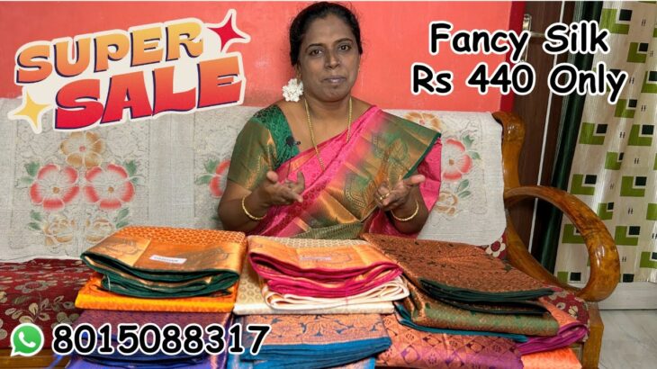 Fancy Silk Sarees At Just Rs.440 Only!! Available In Elegant Colors!!