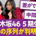 【討論】乃木坂５期生最新の序列が判明する…【乃木坂46まとめ】