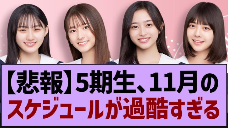 【悲報】5期生、11月のスケジュールが過酷…【乃木坂46・乃木坂工事中・乃木坂配信中】