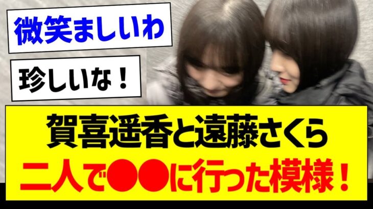 賀喜遥香と遠藤さくら、二人で●●に行った模様！【乃木坂46・坂道オタク反応集・与田祐希】