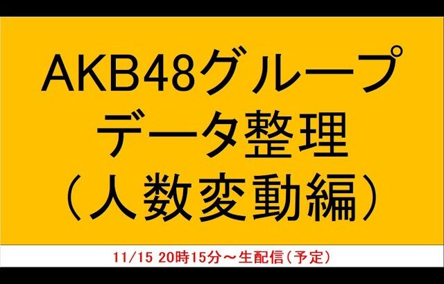 AKB48グループデータ整理～人数変動編～