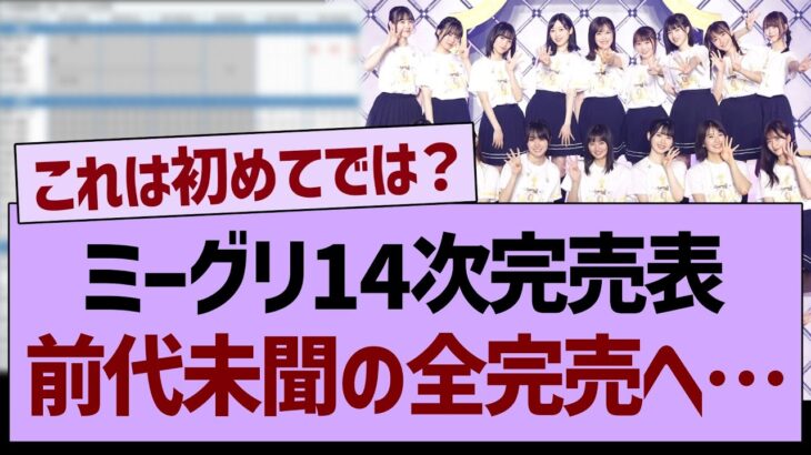 ミーグリ14次完売表、前代未聞の全完売へ…【乃木坂46・乃木坂配信中・乃木坂工事中】