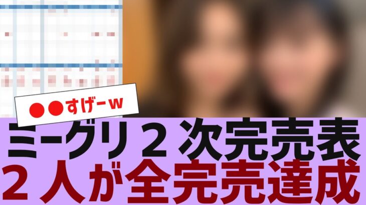 【乃木坂４６】36枚目ミーグリ２次完売表が公開【反応集】