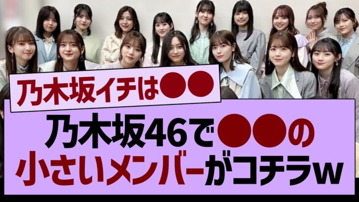 乃木坂46で●●の小さいメンバーがコチラwww【乃木坂46・乃木坂工事中・乃木坂配信中】