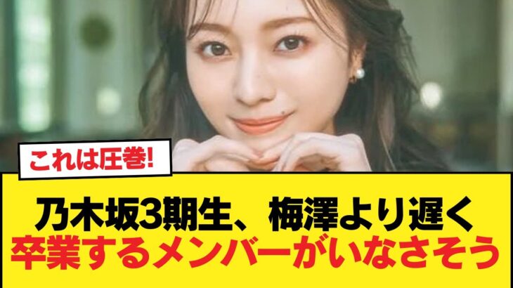 乃木坂3期生、梅澤より遅く卒業するメンバーがいなさそう【乃木坂46】