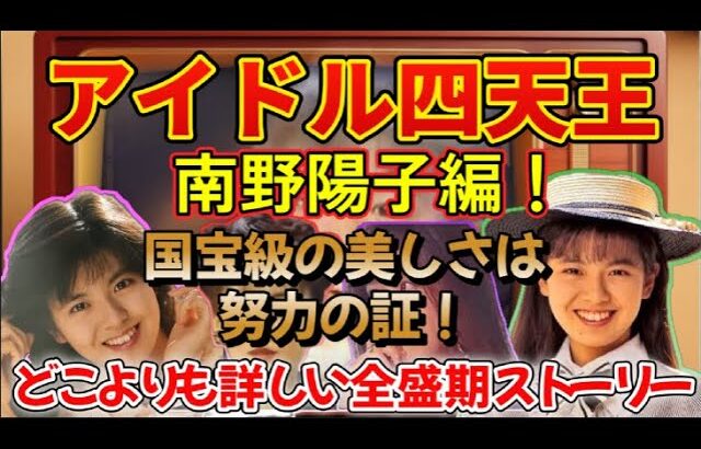 #アイドル四天王　南野陽子編！どこよりも詳しい全盛期ストーリー #中山美穂　#南野陽子　#工藤静香　#浅香唯　#貴重映像 　#ナンノ　#スケバン刑事 #アイドル黄金時代 #懐かしの映像　#中森明菜