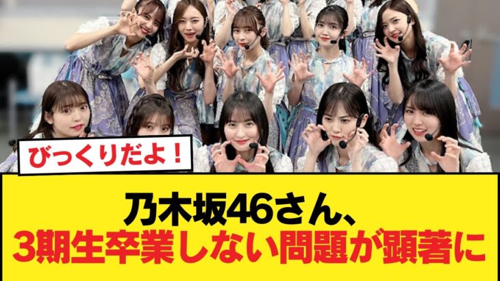 乃木坂46さん、3期生卒業しない問題が顕著に【乃木坂46】