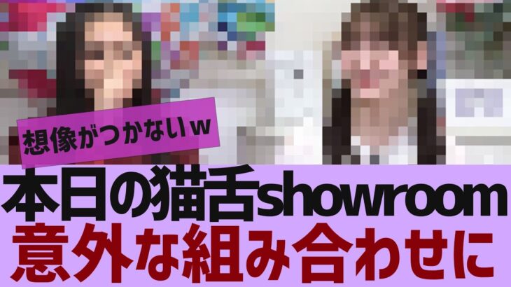 【乃木坂４６】本日の猫舌showroomが珍しい組み合わせに【反応集】