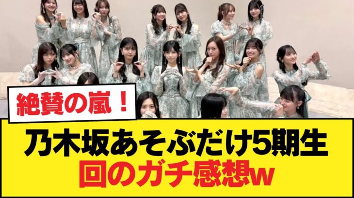 乃木坂あそぶだけ5期生回のガチ感想w【乃木坂46】