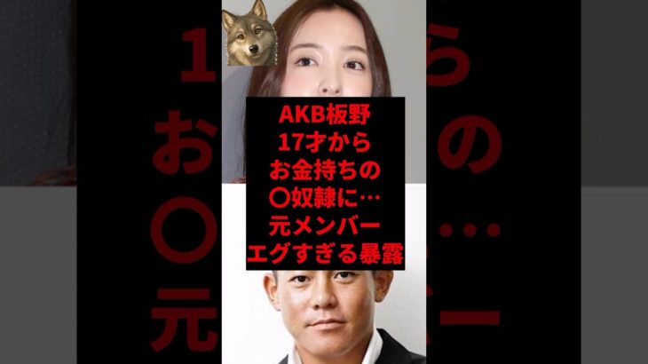 AKB板野17才からお金持ちの◯奴隷に…元メンバーエグすぎる暴露