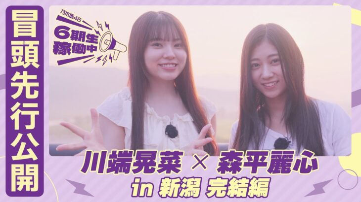 【冒頭先行公開】乃木坂46 6期生稼働中 #4 新潟完結編 #川端晃菜 × #森平麗心