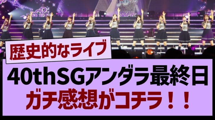 40thSGアンダラ最終日、ガチ感想がコチラ！！【乃木坂46・乃木坂工事中・乃木坂配信中】