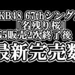 1/22時点 AKB48 『67thシングル「名残り桜」』握手会参加権利付き  メンバー別 完売数について48古参が思うこと【AKB48/握手会】