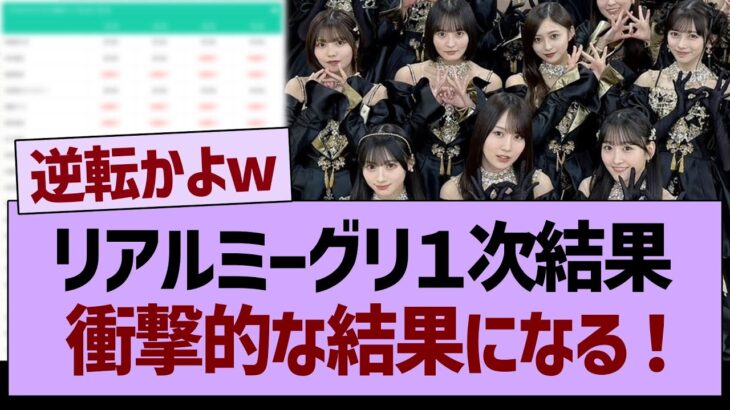 【速報】リアルミーグリ１次結果、衝撃的な結果になる！【乃木坂46・乃木坂工事中・乃木坂配信中】