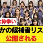 【42nd選抜】まさかの候補者リストが公開される 【乃木坂46】