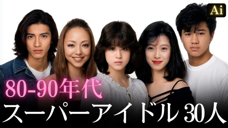【昔と今 AI】80-90年代 伝説のスーパーアイドル30人 | J-Pop Legend Idols in the 80s-90s Now and Then
