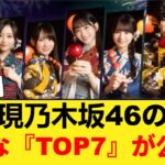 【速報】現乃木坂46のガチな『TOP7』が公開www 【乃木坂46】