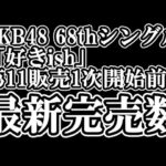 【速報】7/17時点 AKB48 『68thシングル「好きish」』握手会参加権利付き  メンバー別 完売数について48古参が思うこと【AKB48/握手会】