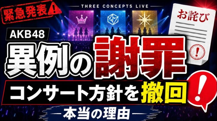 【AKB48】運営が異例の謝罪。コンサート方針を撤回した本当の理由【AKBサンコンコン】