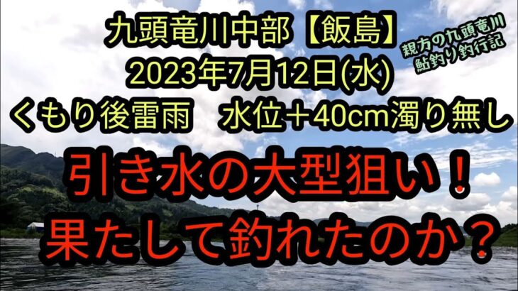 引き水の大型狙い！果たして釣れたのか？　福井県九頭竜川中部【飯島】2023年7月12日(水)