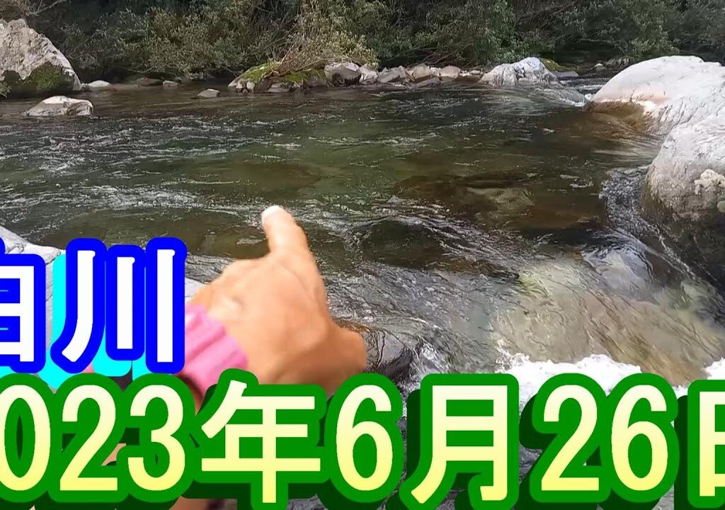 鮎釣り 平水 南北橋上 平成橋上堰堤上 平成橋上  白川 2023年