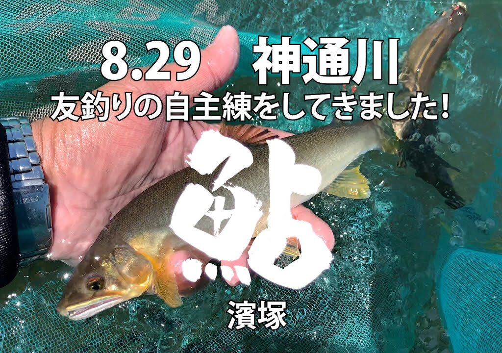 23 08 29　神通川  鮎友釣りの自主練をしてきました