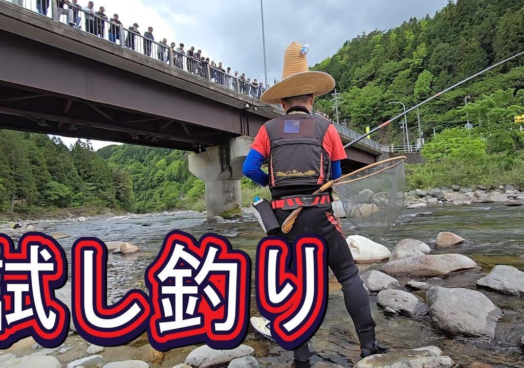 【付知川　解禁前のアユ成育調査】鮎釣り