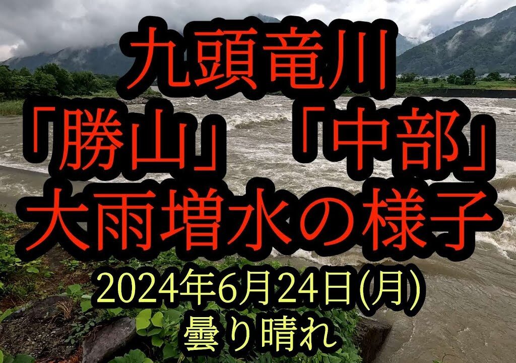 九頭竜川　大雨増水の様子「勝山」「中部」　2024年6月24日(月)