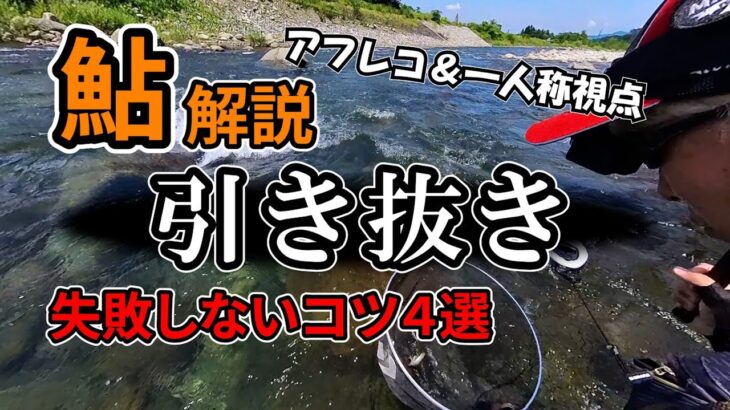 【鮎】引き抜きを失敗しない４つのコツを目線映像で解説！初心者必見！ #釣り #鮎釣り #初心者 #pov #fishing