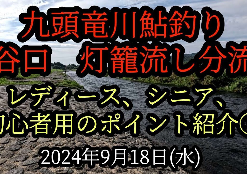 『レディース、シニア、初心者用のポイント紹介』九頭竜川鮎釣り　谷口　灯籠流し分流