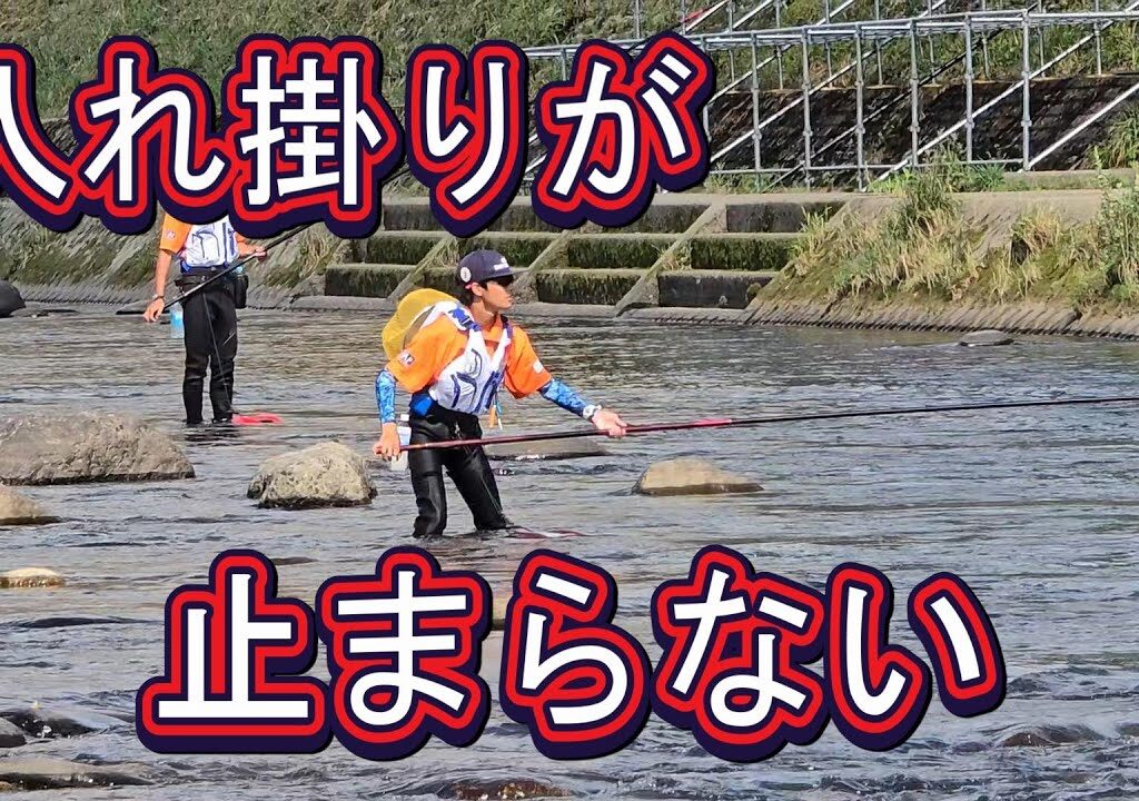 入れ掛りが止まらない【中高生鮎友釣り選手権.９】ハイレベル決戦　圧巻のショータイム　鮎釣り　郡上市　吉田川