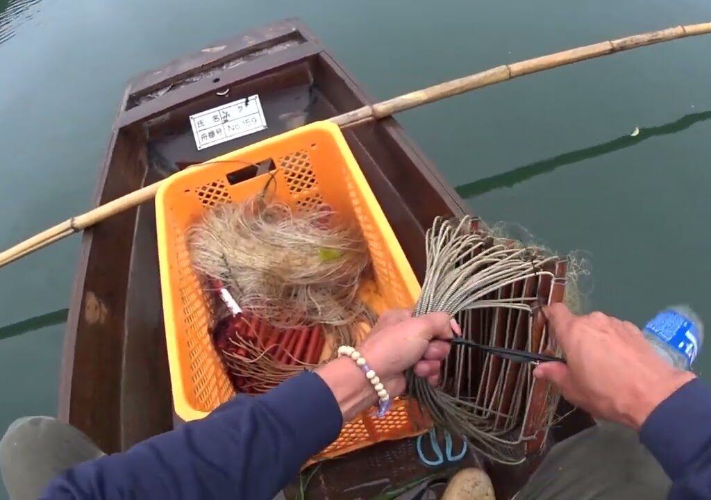落ち鮎漁 網かけ