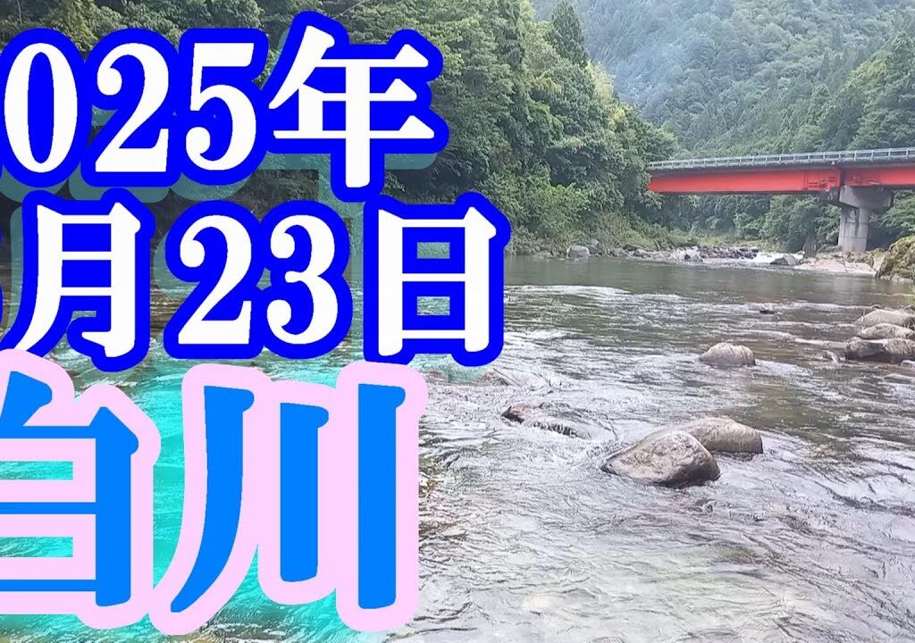 鮎釣り 渇水ぎみ垢腐れぎみ 和泉橋下 白川  2025年