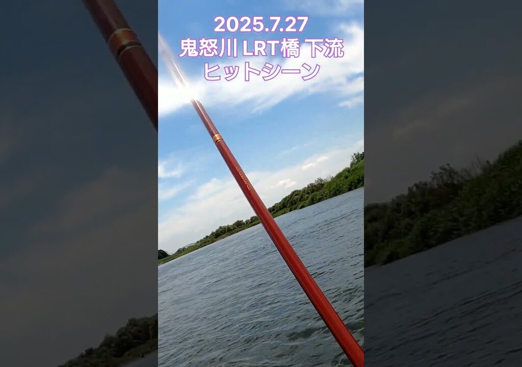 【鮎釣り】2025.7.27 鬼怒川 LRTの橋下流でのヒットシーン#short