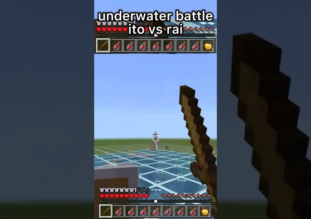 Minecraft水中バトル‼︎  ito🆚rai  #shorts #いとらい #minecraft