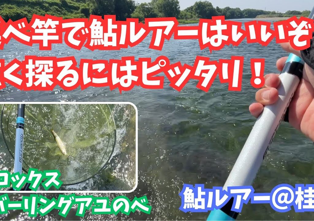 【鮎ルアー】広い河川は延べ竿鮎ルアーがグッド！【桂川】