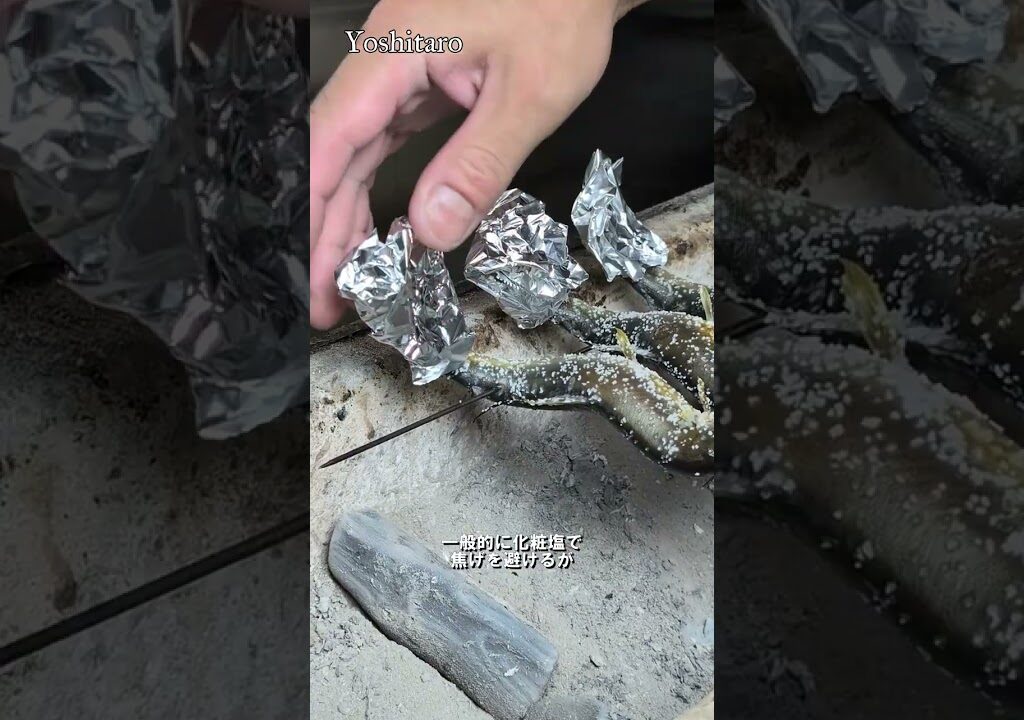 【職人技】天然鮎を60分炭火焼！頭から尾・骨まで柔らかく味わう究極の一皿#japan #shorts #fish