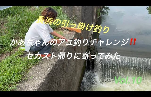 長浜の引っ掛け釣り　かあちゃんのアユ釣りチャレンジ‼️セカスト帰りに寄ってみたVol.10