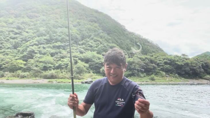 仁淀川で鮎漁師　#️⃣鮎釣り　#️⃣鎌井田放水口