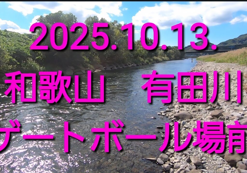 2025.10.13 有田川　鮎釣り（ゲートボール前？）短時間ですが。