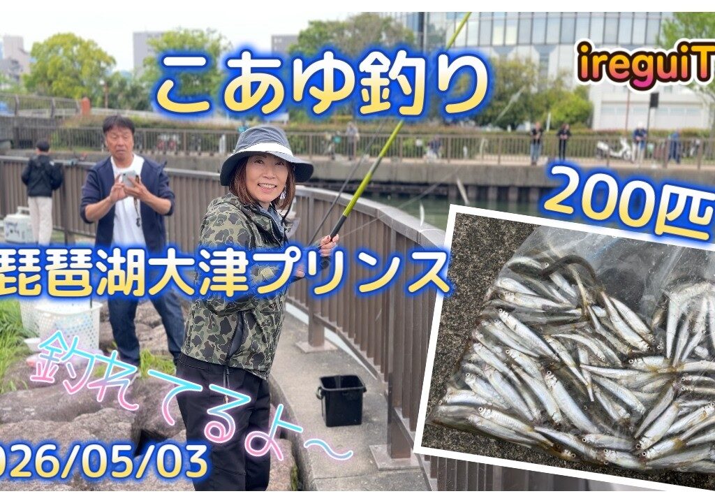 小鮎釣り～3時間で200匹…久々のこあゆ釣りにいきました。知内川の調査と大津プリンスのにおの浜からの大津湖岸なぎさ公園でこあゆ釣り…つれましたよ～【入れ食いTV】BM艇